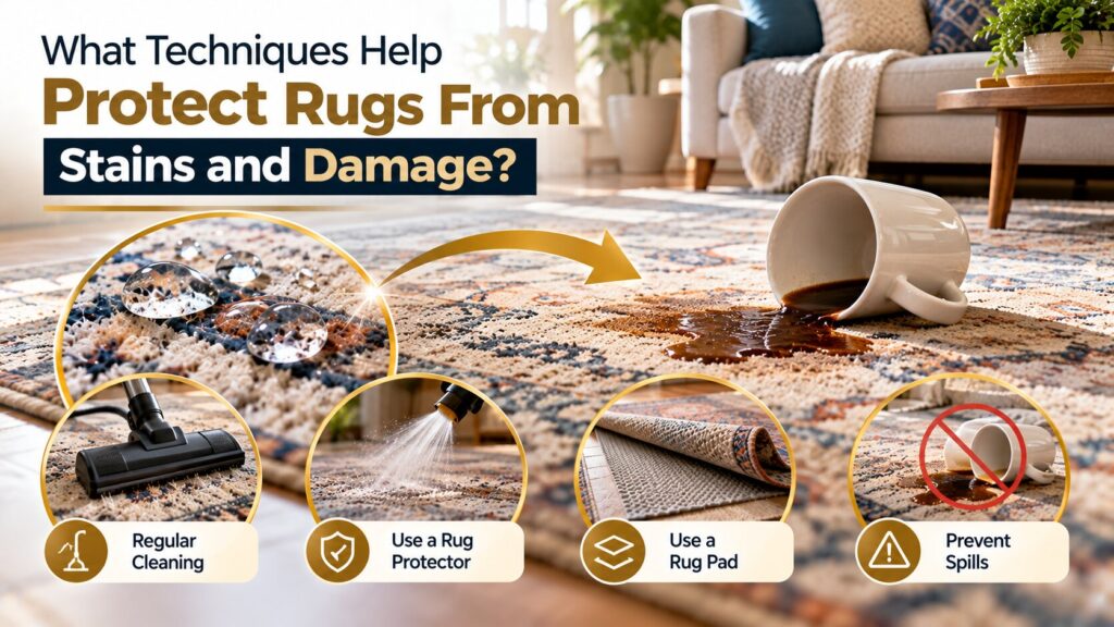 What Techniques Help Protect Rugs From Stains and Damage?